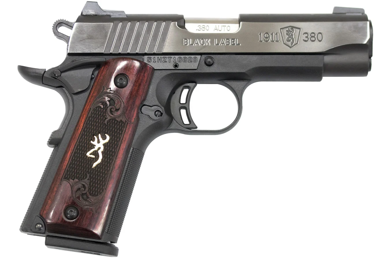 Browning 1911-380 Medallion Pro Compact 380 ACP with Checkered Rosewood
