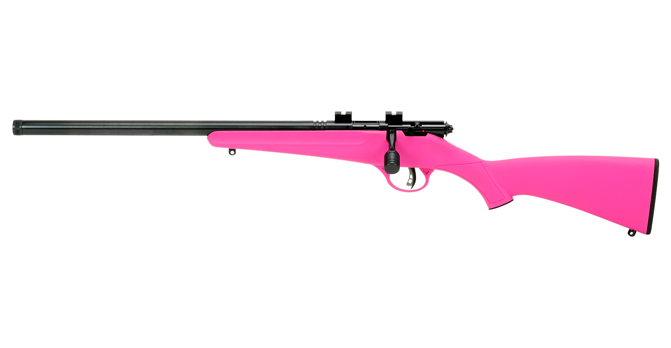 Rascal Youth 22 LR Bolt-Action Rifle with Pink Stock (Left